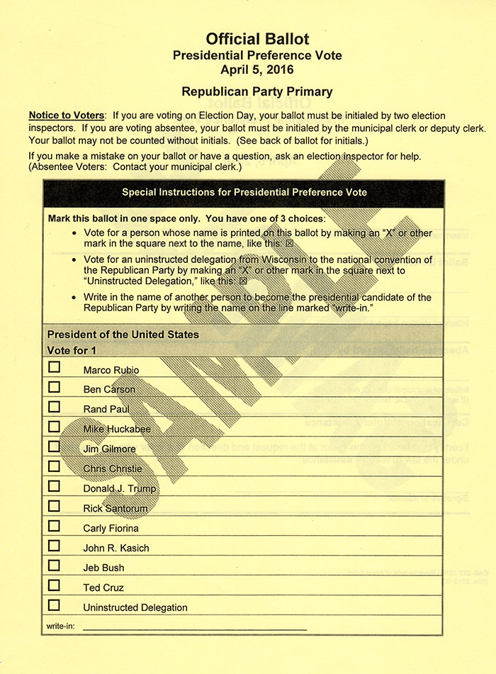 Rep Presidential Preference Vote 