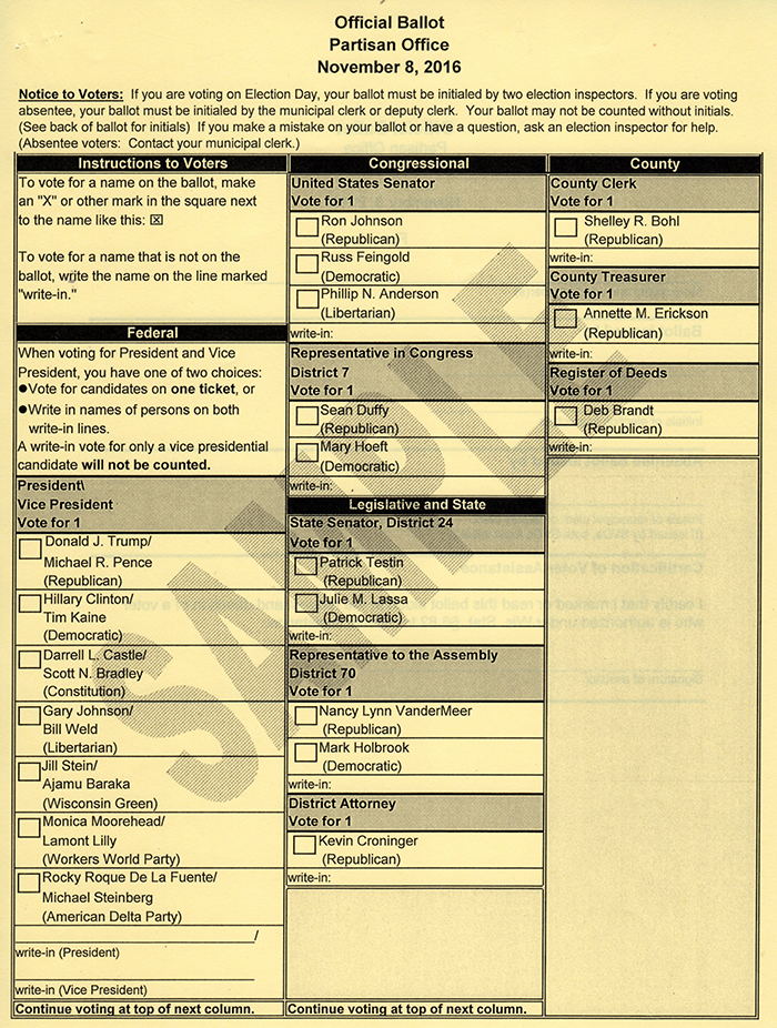 Nov 8 2016 Ballot